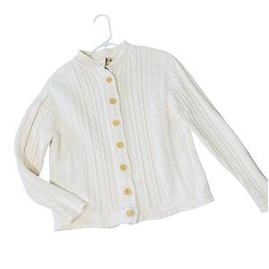 VINTAGE L.L. BEAN Fair Isle Cable Knit Cardigan